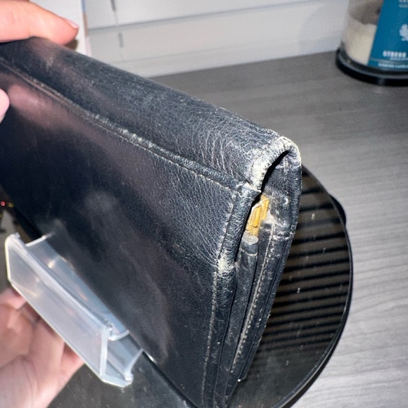 CELINE Long Wallet, Black Leather with Gold Hardware + Triomphe Logo - Picture 11 of 14